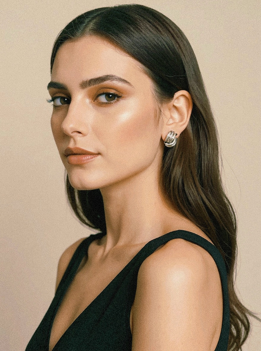 STRATA EARRINGS SILVER