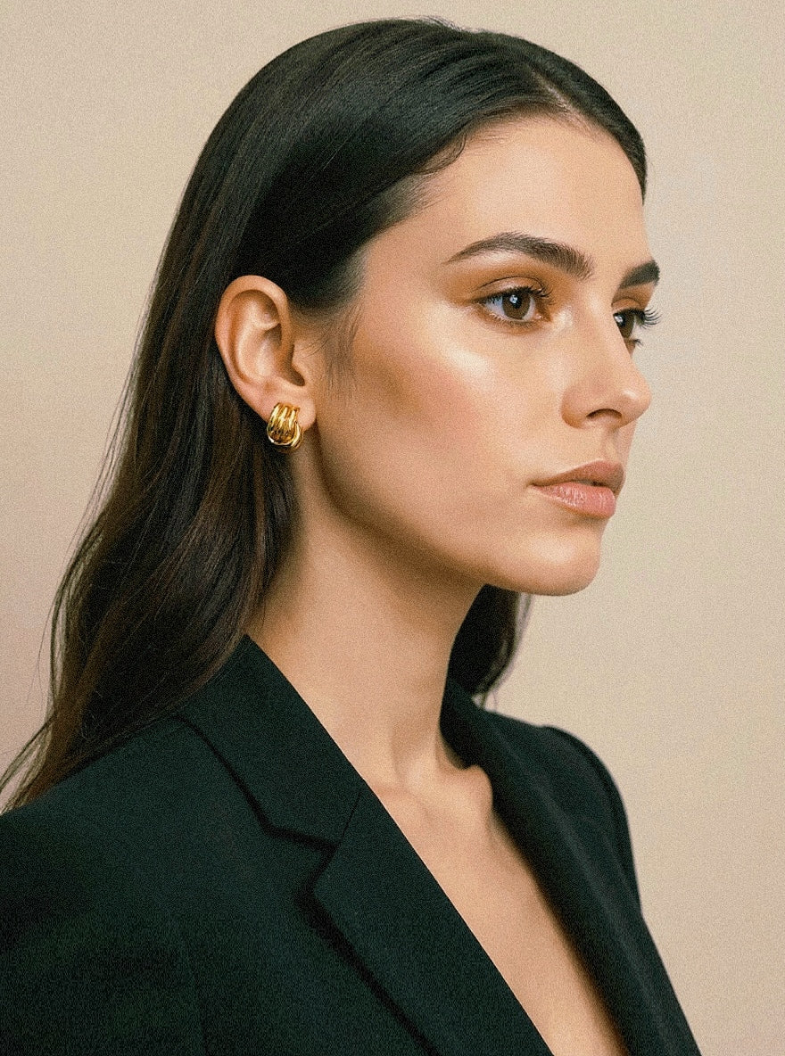 STRATA EARRINGS GOLD